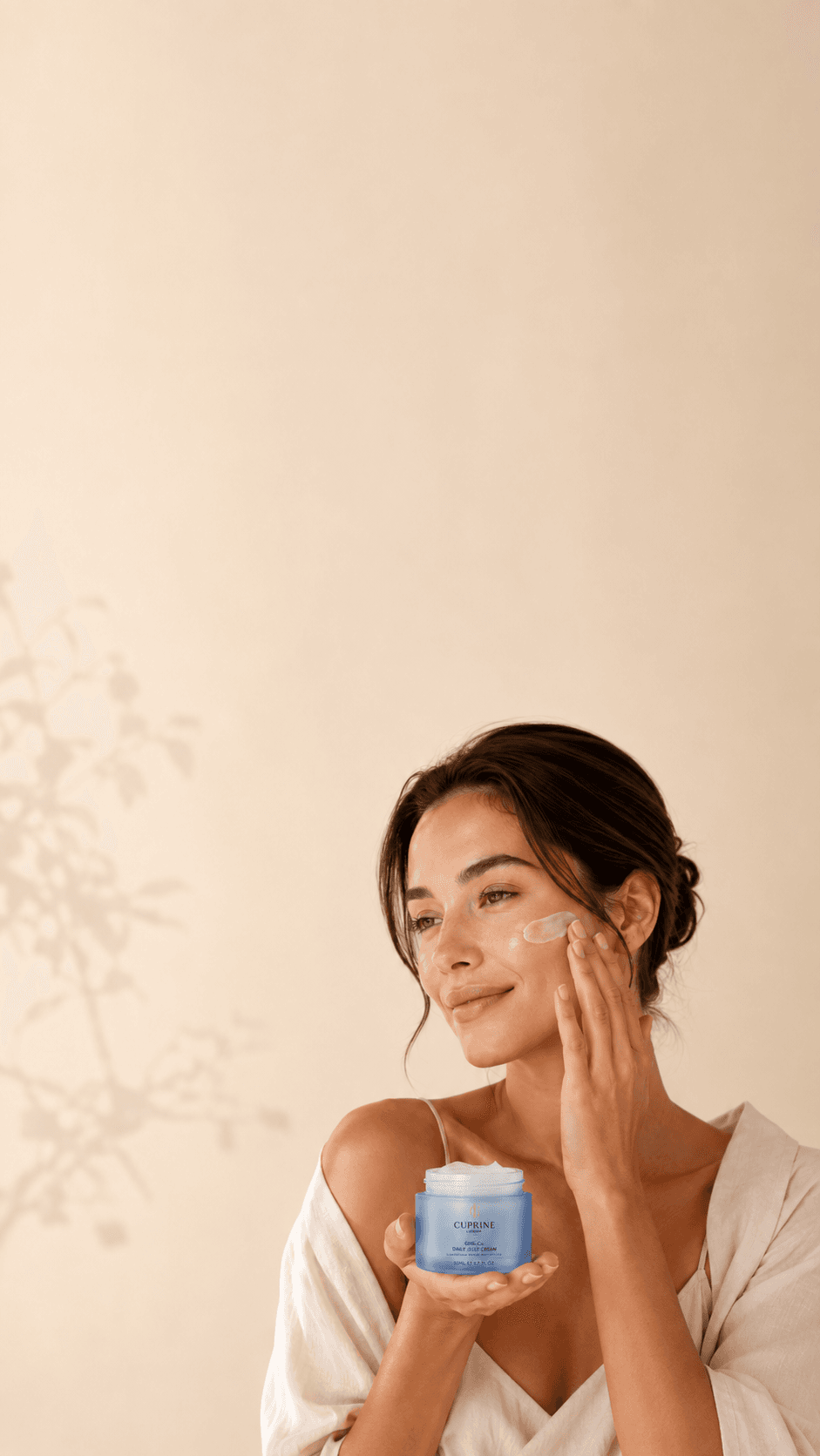 Applying Cuprine GHK-Cu Daily Jelly Cream